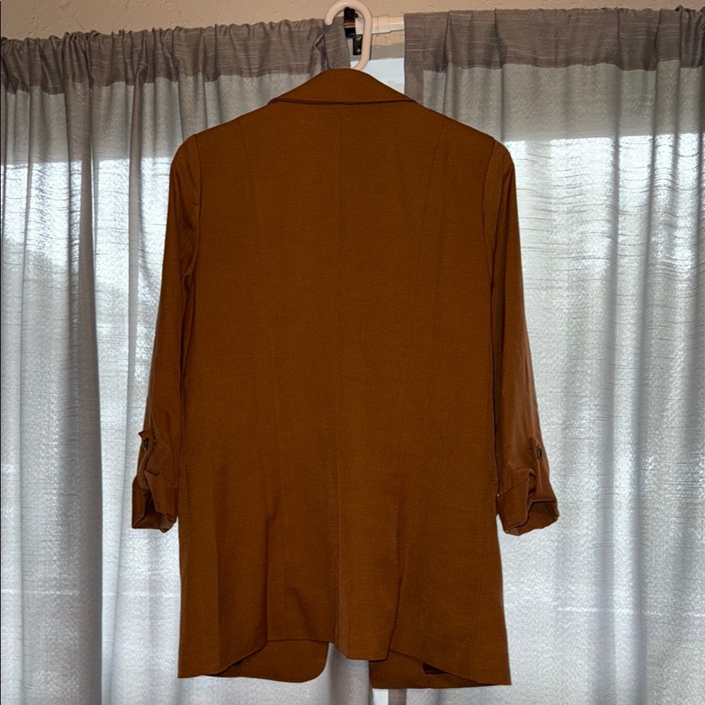 Skies Are Blue Brown Tailored Blazer with Notched Lapel - Picture 5 of 9